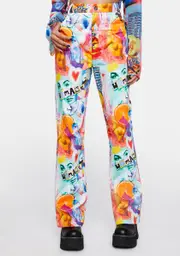 [Elsie & Fred] Moxie Bootcut Belted Collage Print Jeans