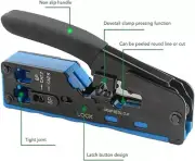 RJ45 Crimp Tool for End Pass Through Cutter Cat5e/Cat6/Cat7 8P8C Plugs Connector