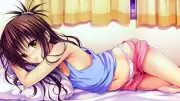 Anime girls panties to loveru yuuki mikan in bed Playmat Gaming Mat Desk