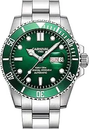 [carlien] Men Watch Business Luxury Sport GMT Automatic Mechanical Watches Luminous Sapphire Glass Stainless Steel Diving Watch