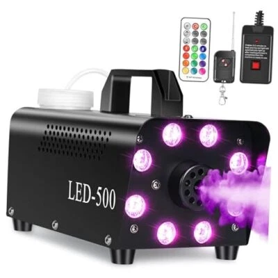 Fog Machine, Smoke Machine with 13 Colors 8 LED Lights for Halloween Indoor