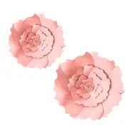 3 Pcs DIY Decor Paper Flower Light Pink (8"&12", Round Leaf Style)