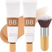 BB Blur Tinted Moisturizer Spf 30, BB Cream Tinted Moisturizer with Broad Spectrum Spf 30, Full Coverage, Oil-Free, Light (2Pcs)