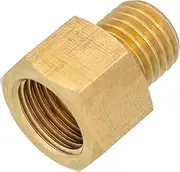 M12 x 1.5mm Male to 1/4" BSP Female Brass Pipe Reducer Fitting Connector Thread Plumbing Hose, Hex Head Threaded Tubing Adapter Coupler, Used to Connect Lines for Air, Water, Fuel and Gas