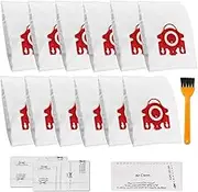 12 Pack FJM/GN 3D Vacuum Dust Bags for Miele, Vacuum Cleaner Bags For S241-S256i、S290-S299、S300i-S399、S500-S578、S700-S799、S4000-S4999 (S4)、S6000-S6999(S6)、Compact C2, Compact C1, Complete C1
