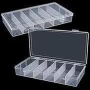 BAGTeck clear visible plastic storage box cosmetic tools storage box makeup tools fishing tackle accessory box organizer jewelry screws hardware accessories organizer box (2Pack)