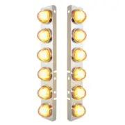 Peterbilt Air Cleaner Bracket "GLO" Lights & Bezels - Amber LED/Clear Lens