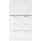 Tallboy Dresser 5 Chest of Drawers Bedside Table Cabinet Bedroom Storage White