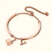 Cubic Love Charm Bracelet