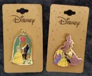 Disney Rose Jar Pin & Belle and Beast Dancing Silhouette Pin