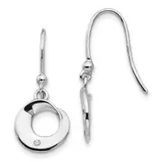 White Ice Sterling Silver Rhodium-plated Diamond Shepherd Hook Dangle Earrings