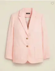 J.Crew Womens $248 Relaxed patch-pocket blazer in cotton blend Pink Size 6 CC326