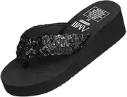 [VALICLUD] Fashionable Women's Large Size Sandals Platform Flip-flops Sequin Thong Sandals