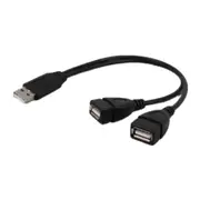 USB 2.0 Male To 2 Dual USB Female Jack Splitter Hub Power Cord Adapter For PC Laptop