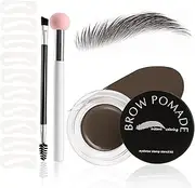 Boobeen Eyebrow Stencil Kit, Waterproof Eyebrow Pomade Gel, Defines Brow Cream, Brow Stamp Shaping Kit with 10 Reusable Eyebrow Stencils, Eyebrow Brush, Eyebrow Makeup for Women