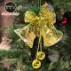 摩達客-聖誕4吋裝飾金色雙花鐘雙球吊飾-雙金系