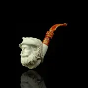 CAVALIER Figure Pipe By Erdogan EGE block Meerschaum New W Case#1843