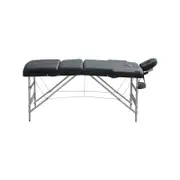 YES4HOMES 3 Fold Portable Aluminium Massage Table Massage Bed Beauty Therapy Black