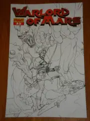 WARLORD OF MARS VOL 1 #3 RI BLACK AND WHITE COVER DYNAMITE JOE JUSKO