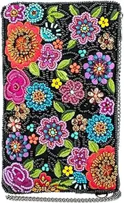 [MARY FRANCES] So Sweet Beaded Floral Crossbody Phone Bag, Multi, Multi