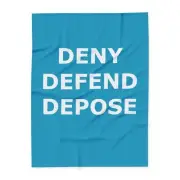 Deny Defend Depose Turquoise Fleece Blanket - Cozy Home Essential for Activists
