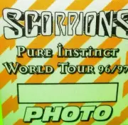 Scorpions Backstage Pass Pure Instinct World Tour Photo Original 1996 Hard Rock