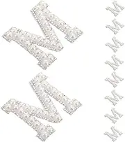 CLISPEED 10 Pcs Rhinestone Letter Patches Self Adhesive Decorative Alphabet Appliques for Clothing Hats Bags Sparkling Iron Fabric Letters for DIY Craft Projects
