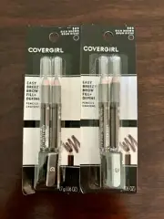 CoverGirl Easy Breezy Brow Fill + Define Eye Pencils 505 Rich Brown, (2 Packs)