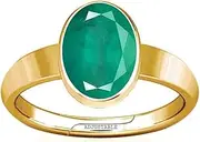 [Divya Shakti] 8.25-8.50 Carat Emerald Panna Gemstone Panchdhatu Adjustable Plain Design Ring for Men & Women