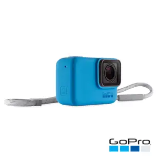 【福利品】GoPro HERO5/6/7 Black專用矽膠護套+繫繩(藍)-ACSST-003(公司貨)