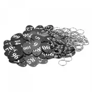 Oval Number Tags Key Tag with Ring, 1-100 Numbered Black ID Aluminium 100 Pcs UK
