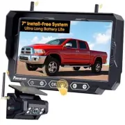 Magnetic Solar Wireless Backup Camera: 7" Portable 1 Min Easy Install Scratch