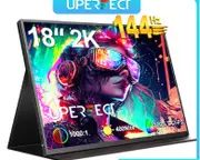 UPERFECT UGame B118 2K 144Hz Portable Gaming Monitor 100% DCI-P3 FreeSync HDR Computer Display HDMI USB C IPS Screen for Laptop UGame B118 AU Plug