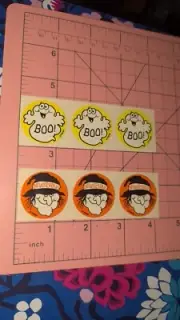 Vintage Trend Scratch N Sniff Stickers Halloween Witch Ghost Glossy Lot 2 Strips
