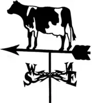 Metal Silhouette Weathercock Retro Cows Wind Vane Weather Vane Wind Direction Indicator For Outdoor Garden Decoration Crafts Ornaments - SNNGV