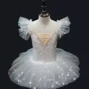 Professional Ballet Tutu Girls White Platter Pancake Tutu Ballerina Party Dress