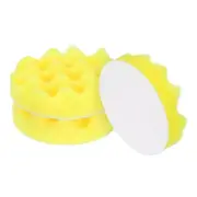 3pcs Buffing Sponge Pads 4" Polishing Wheel Waffle Finishing Grip Pad, Yellow