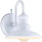 Dusk to Dawn Sensor Outdoor Gooseneck Barn Light Fixtures White Exterior Wall...