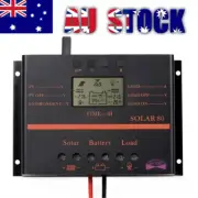 MPPT 60A/80A Solar Charge Controller 12/24V Auto Switch PWM Regulator Timer`
