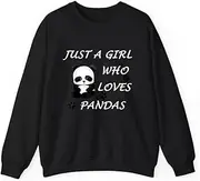 [X.Style] Just a Girl who Loves Pandas Cute Bear Panda ds022 Sweater Black 2XL
