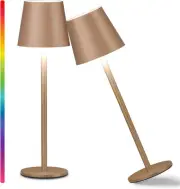 2pc 5200mAh RGB Cordless Table Lamp, 8 Modes & RGB-2pack, Coffee Color