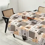 Splenditex Oilcloth Tablecloth Washable Wax Tablecloth Plastic Tablecloths Premium Embossing Garden Tablecloth Splenditex Oval 140 x 240 cm Cut Edge Coffeemania