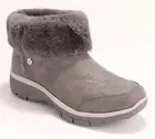 New Skechers Martha Stewart Easy Going Comfy Cool Boots Faux Fur Charcoal Size 7
