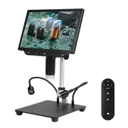 10.1 inch Video Microscope Large Anti-glare IPS Screen Coin Microscope with 13MP Camera 1X-8X 4K HD Video/Photo USB Micr