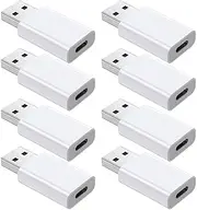 OTG Adapter【8-Pack】 USB-C Female to USB-A Male Adapter, USB to USB C Adapter Compatible with iPhone 16 15 14 13 12, Car, Apple MagSafe Watch Mini Wall Plug,iPad,Galaxy,Pixel 7 6 5,CarPlay etc