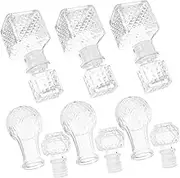 IWOWHERO 6Pcs Transparent Wine Decanter Elegant Bottle for Wine Whisky Stylish Design for Wedding and Festive Occasions Portable and Freshness Preserving Wine Container