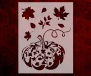 Pumpkin Carved Fall Autumn Leaf Leaves 8.5" x 11" Stencil FAST FREE SHIP (622)