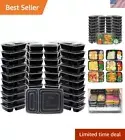 40 Pack Meal Prep Plastic Storage Containers 28oz Stackable Microwave Safe