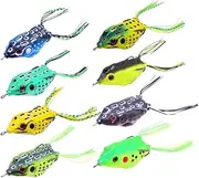 LLEIIshen 8PCS Mixed Color Soft Lure Set Top Water Wobblers Rubber Artificial Baits for Pike Snake Head Gear Lures Kit Fishing Tackle/1295