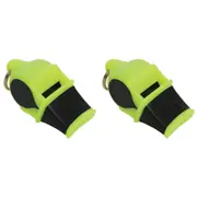 2PK Fox 40 Summit Sonik Blast CMG Sports Whistle w/Breakaway Lanyard Neon/Black